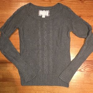 American Eagle gray cable knit sweater